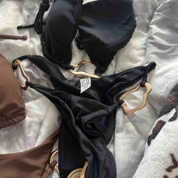 Sexy High Waist Black Bikini w/ Ring Accent – 2 Piece - Picture 9 of 10